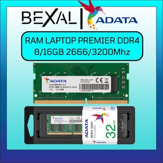 Ram laptop ddr4 8gb / 16gb premier tốc độ 2666mhz / 3200mhz adata bh chính hãng 5 năm bexal