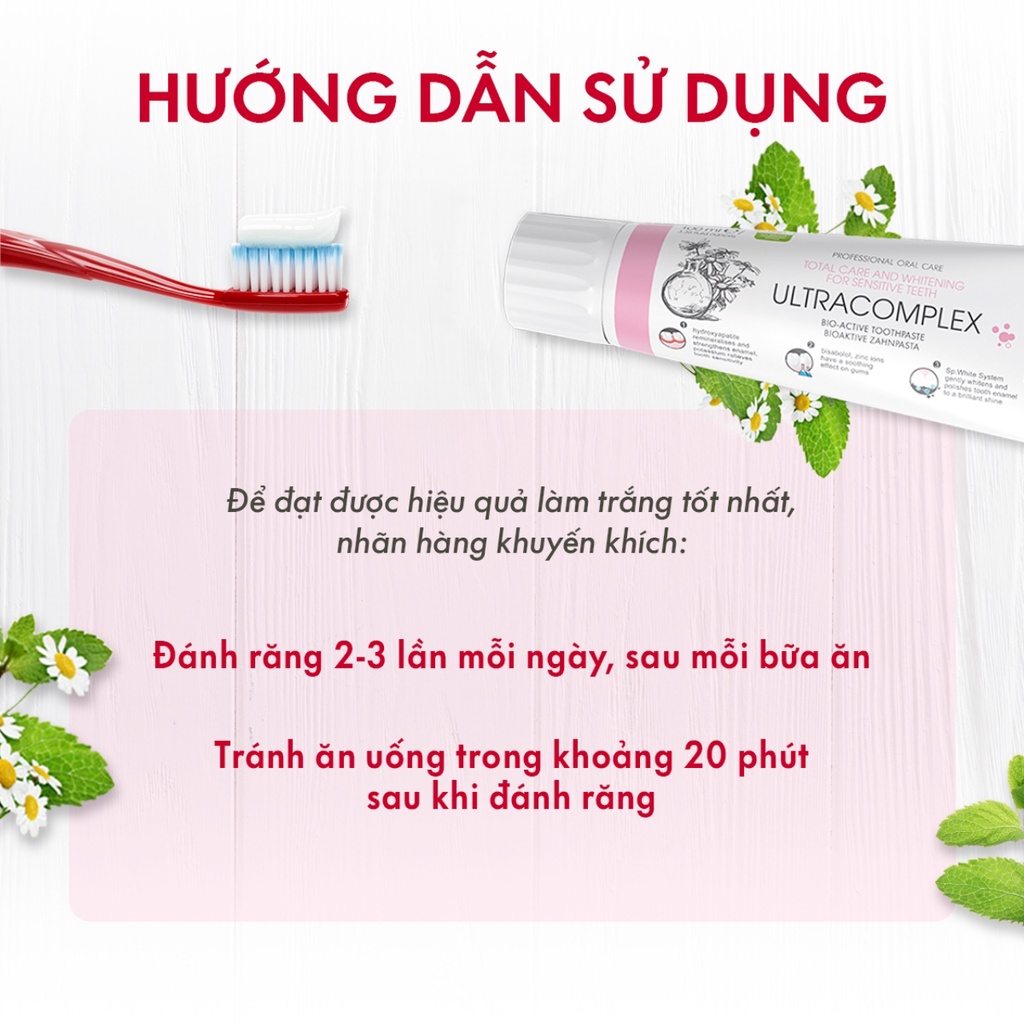 Kem Đánh Răng SPLAT Ultracomplex Tăng Cường Tái Tạo Men Răng, Làm Trắng Cho Răng Nhạy Cảm 100ml