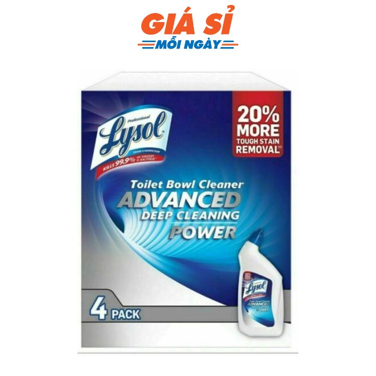 Hộp 4 Chai Dung Dịch Vệ Sinh Toilet Lysol Advanced Toilet Bowl Cleaner 946ml