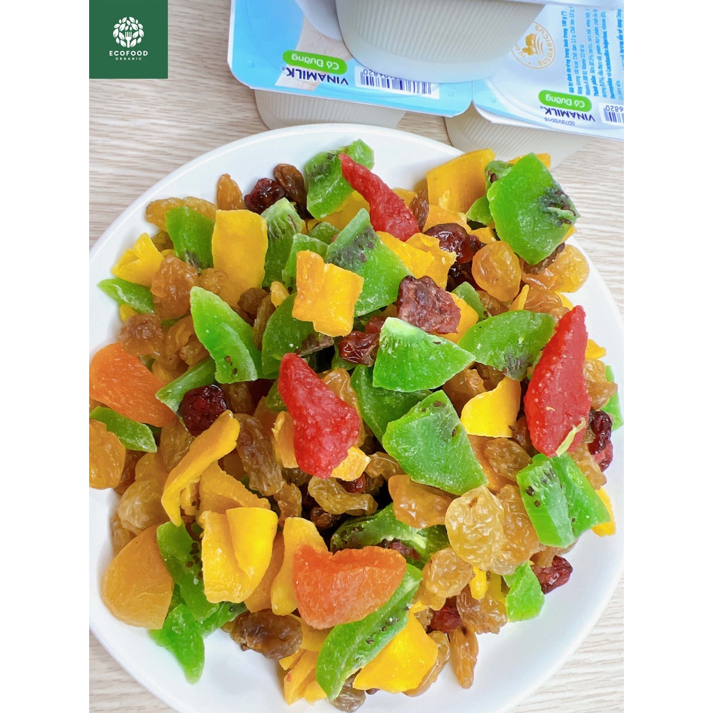 Trái Cây Sấy Dẻo Không Đường Mix Fruit Gồm 6 loại Xoài, Dâu Tây, Kiwi, Việt Quất, Mơ, Nho nhập khẩu thơm ngon bổ dưỡng