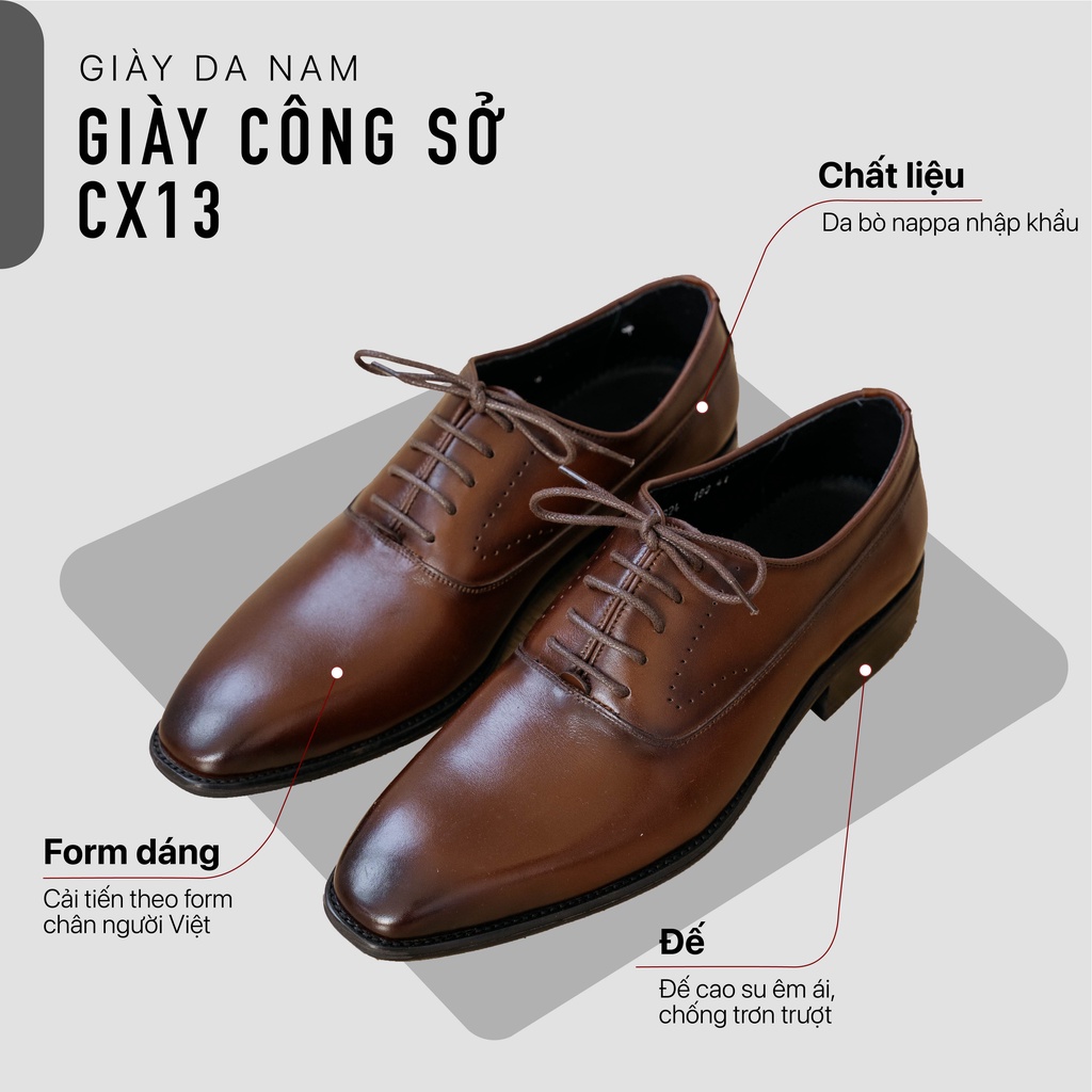 CX13 ( Tặng Kèm 1 Đôi Giày Thể Thao Sneaker ) - Giày Công Sở Hàng Hiệu Chính Hãng Duvis