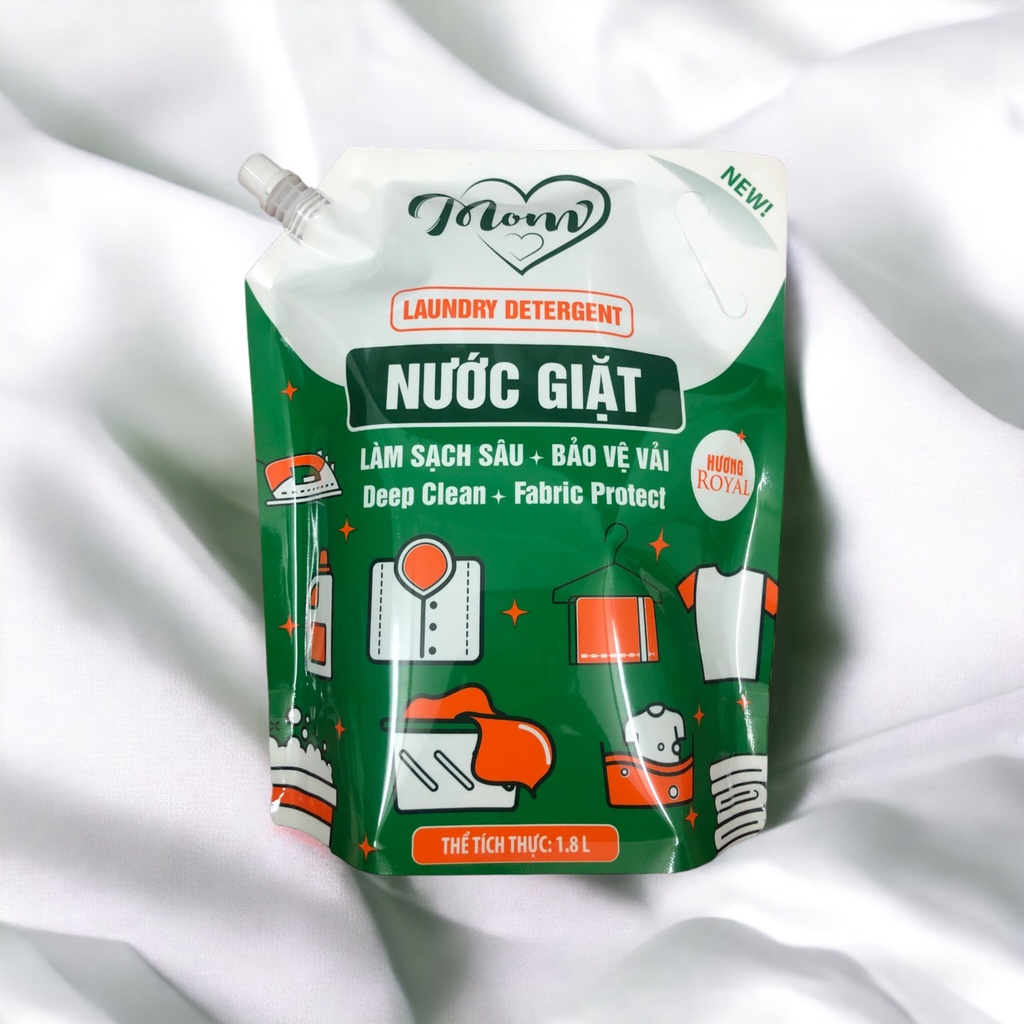 Nước Giặt Cao Cấp Đậm Đặc MOM Phù Hợp Với Cả Giặt Tay Và Giặt Máy - Hương Thơm Bền Lâu, An Toàn Với Da Tay