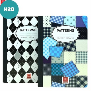 Sổ kẻ ngang hồng hà 420 trang patterns - sổ bìa bồi a4