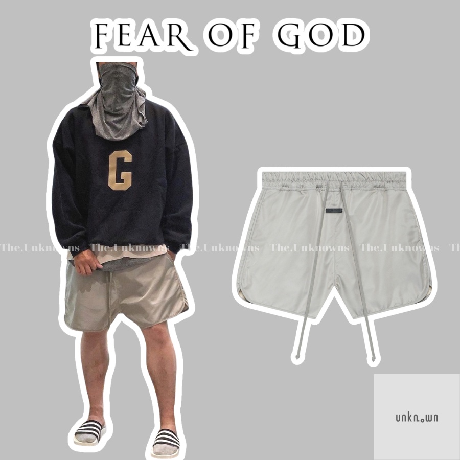 👑-Quần Short FEAR OF GOD Nylon Track Shorts GREY Seventh Collection, quần short FOG cao cấp