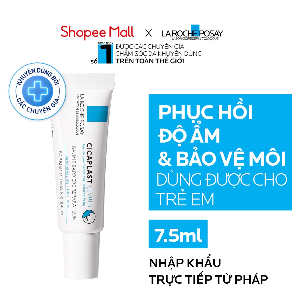 Kem Dưỡng giúp phục hồi độ ẩm & bảo vệ môi La RochePosay Cicaplast Lips 7.5ml