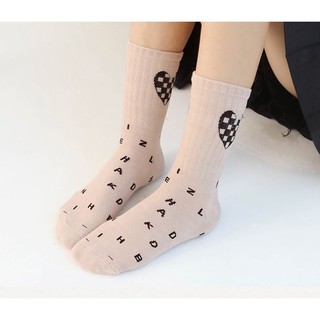 Set 5 Đôi Tất Nữ Cao Cổ Mix Tim Caro
