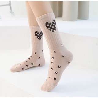 Set 5 Đôi Tất Nữ Cao Cổ Mix Tim Caro
