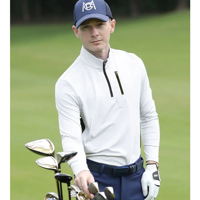 Áo golf dài tay nam PGM mềm mại, thân thiện với da, thiết kế cổ đứng trẻ trung lịch lãm - YF522