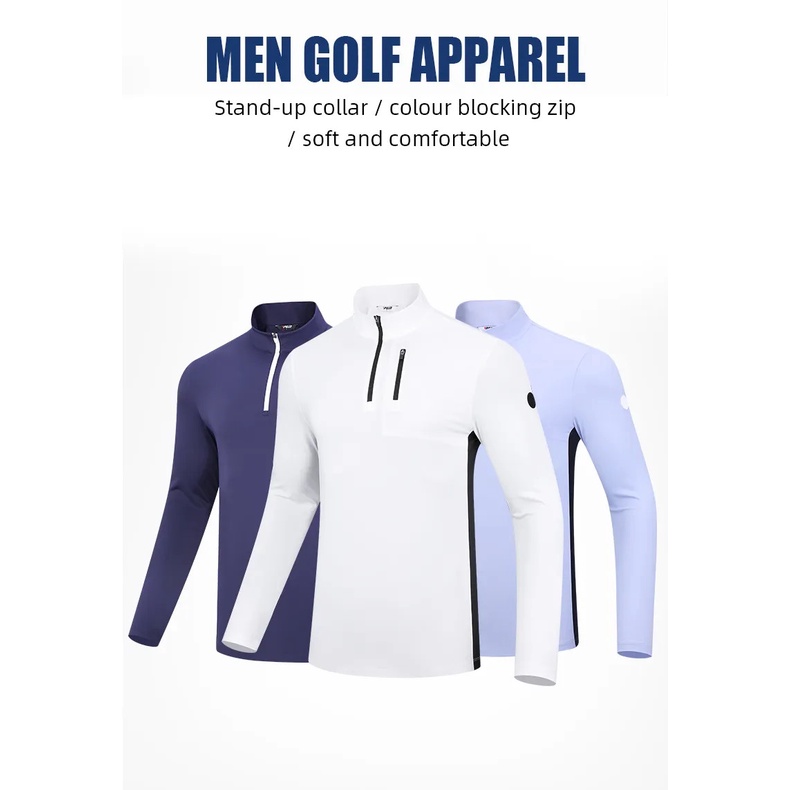 Áo golf dài tay nam PGM mềm mại, thân thiện với da, thiết kế cổ đứng trẻ trung lịch lãm - YF522