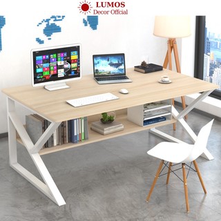 Bàn chữ K bàn làm việc học tập thông minh kèm giá sách Lumos LV07