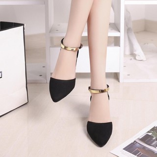 Giày cao gót bít mũi cổ dây đồng 3 màu gót 7p bm46