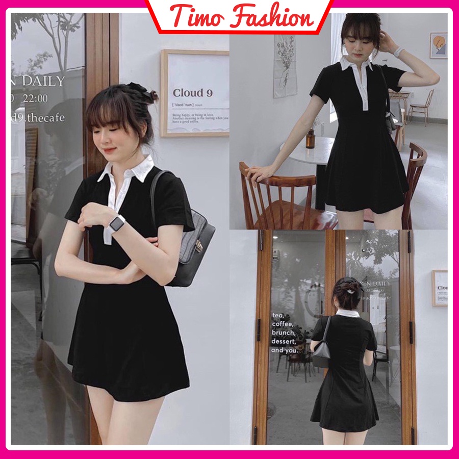 Váy polo nữ ngắn tay dáng xòe kiểu ôm body, váy dự tiệc phong cách công sở basic sexy mặc đi chơi siêu xinh, V006