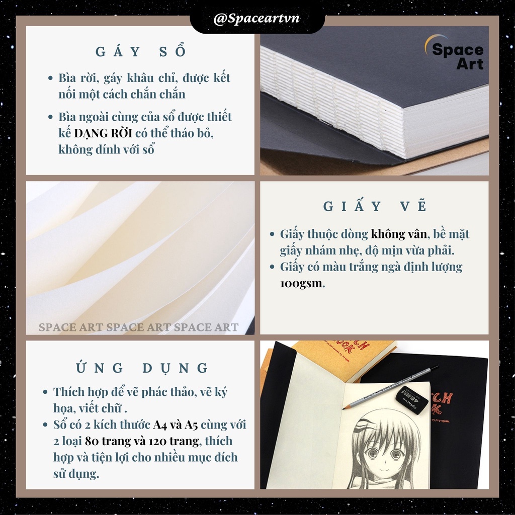 Sổ Vẽ Chì Remember Sketchbook Zen Art 100gsm