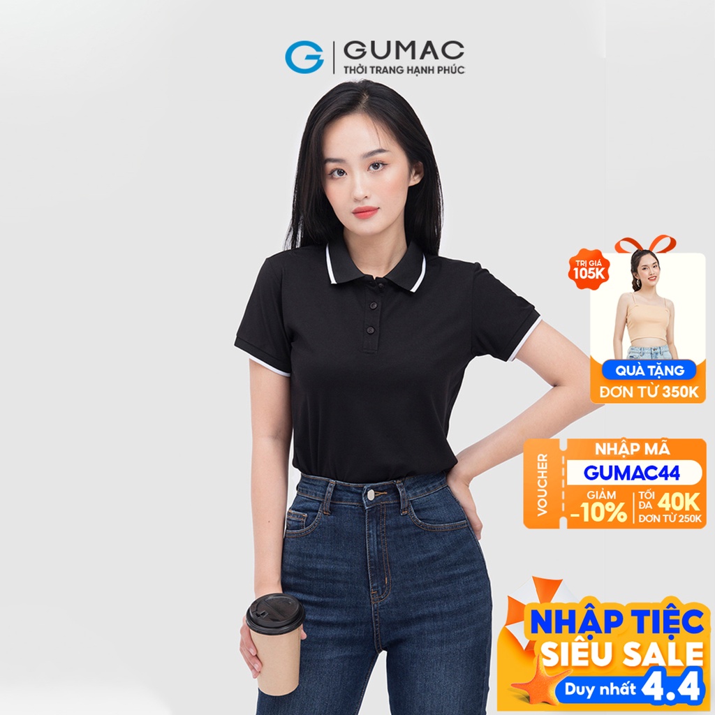 Áo polo xẻ tà thời trang GUMAC ATC07053