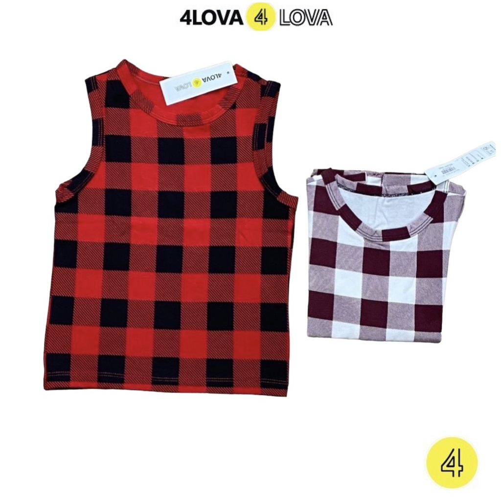 Áo ba lỗ bé trai bé gái chất cotton trơn 4LOVA basic hàng chính hãng từ 8-40kg