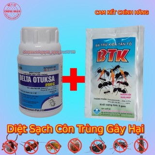 Thuốc diệt côn trùng dân dụng chính hãng delta otuksa 25ec - 100ml - tặng 1 gói thuốc diệt kiến btk 5g