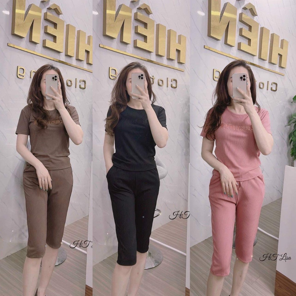 Đồ bộ mặc nhà nữ quần lửng free size mùa hè thun tămthể thao đẹp dễ thương cute mặc ngủ đi chơi