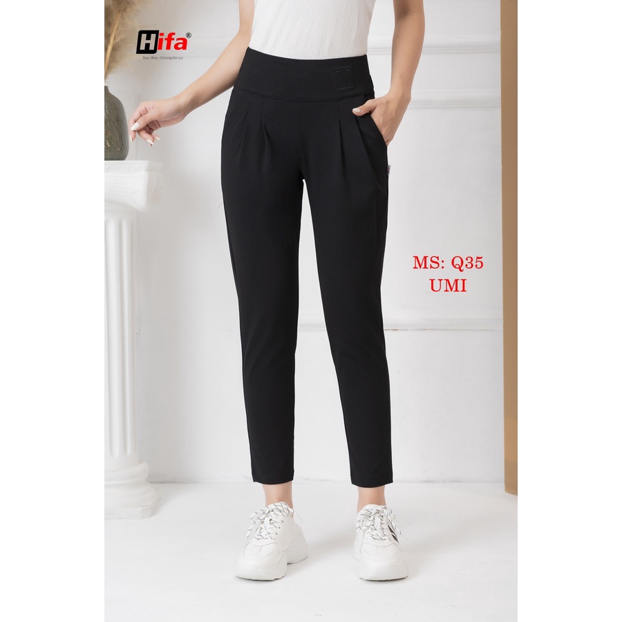 Quần dài Baggy Nữ Cạp Cao Nẹp Bụng Chất UMI Co Giãn Hifa Hoàng Hiền: Q35