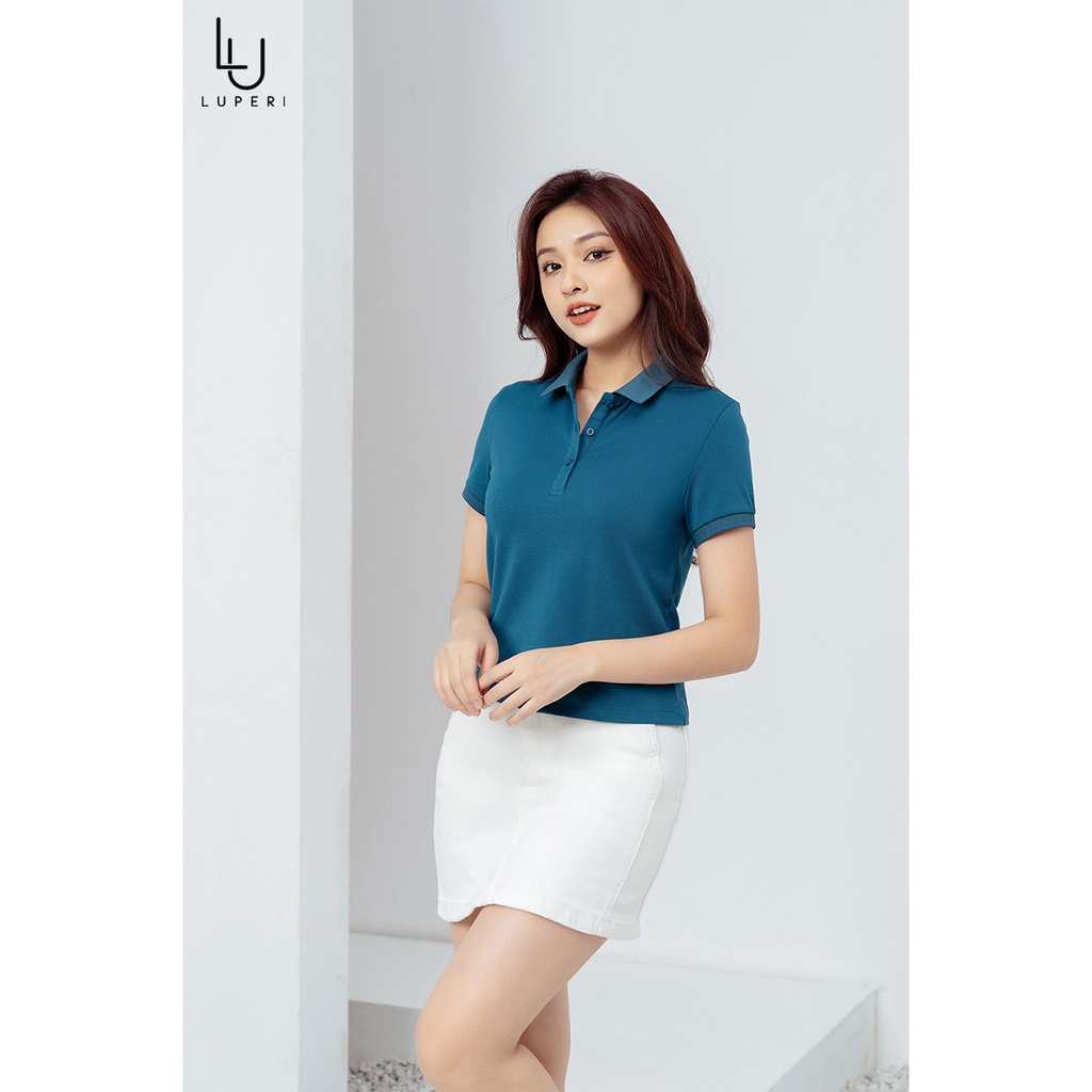 Áo Polo Croptop Phối Viền LUPERI LFPL1080 Co Giãn Mềm Mát Không Nhăn Nhàu Không Xù Kiểu Dáng Trẻ Trung Năng Động