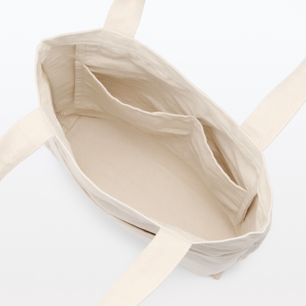 Muji Túi Tote Dáng Cao Vải Canvas Cotton Ấn Độ