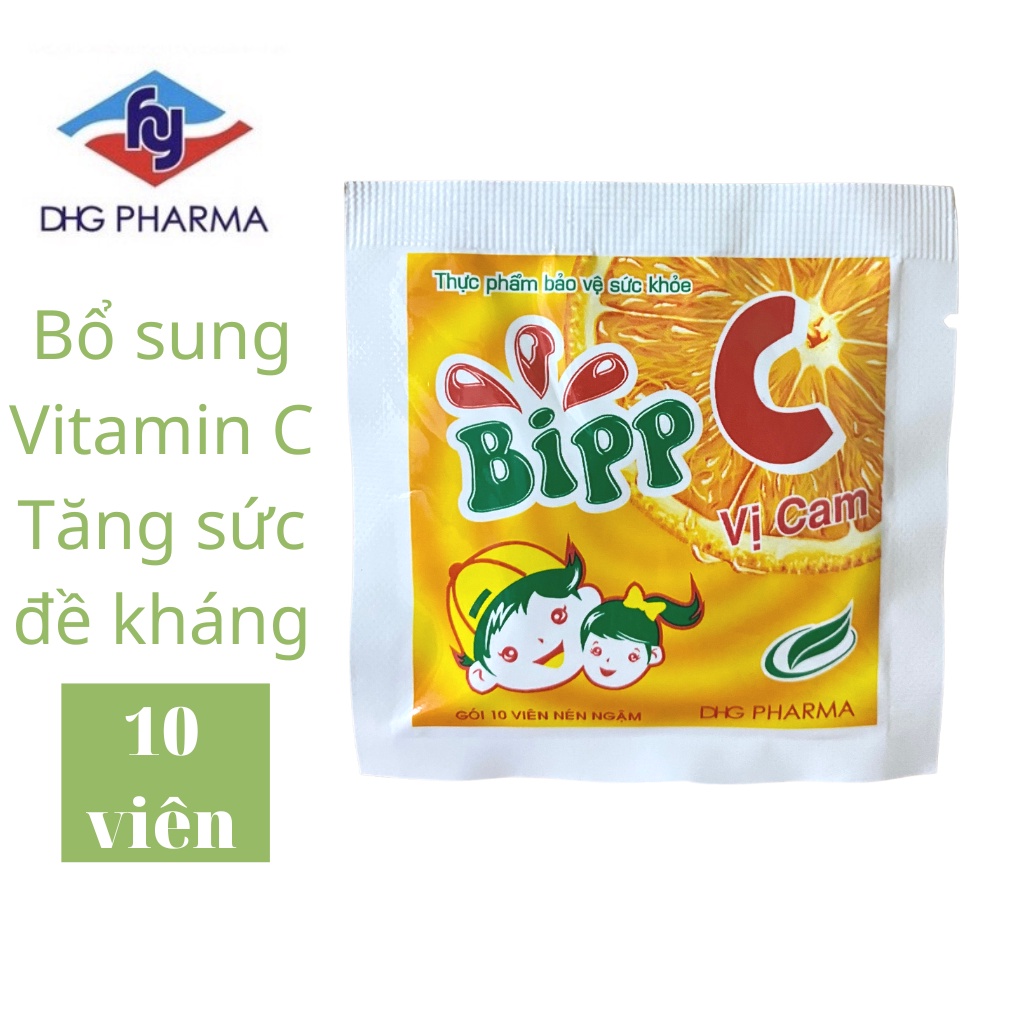 Viên ngậm vitamin c Bipp C vị cam giúp tăng cường sức đề kháng cho cơ thể