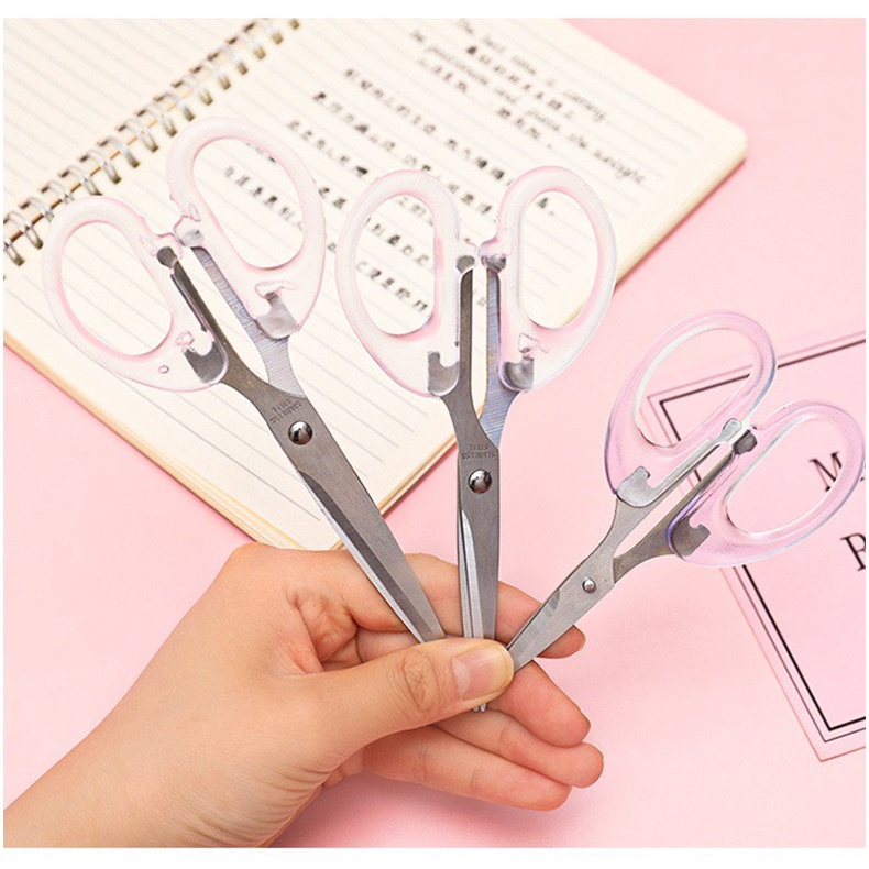 Kéo cắt dài Màu Trong Suốt mẫu cơ bản - kéo sắt bén - 3 kích thước