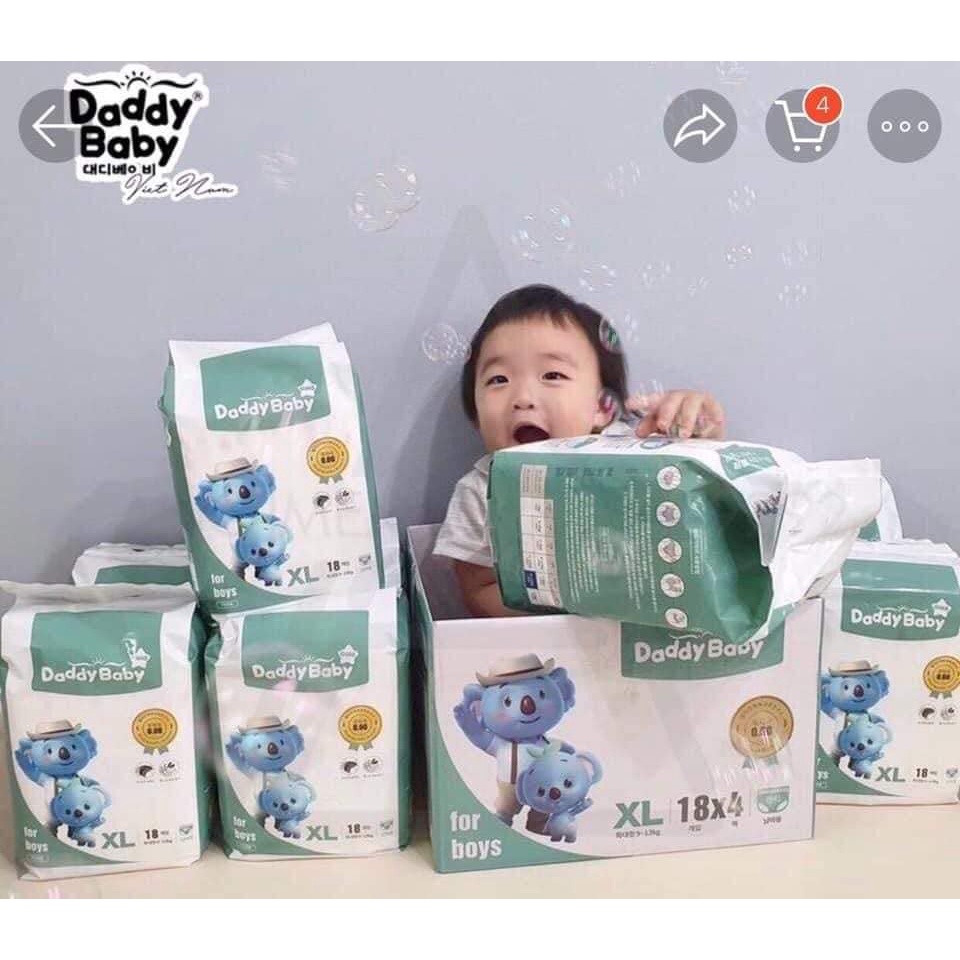 Combo 1-2 thùng  Bỉm DADDY BABY bản Hàn Siêu Mỏng,Siêu Thấm Hút Quần XXL17 bé trai/gái