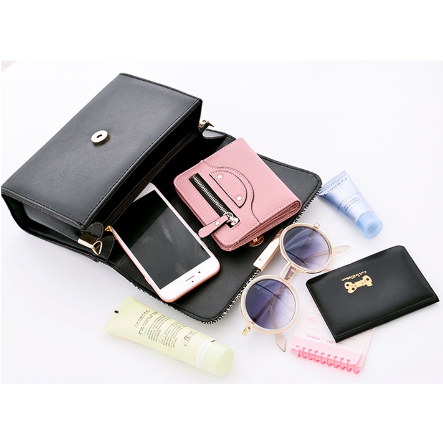 Túi xách nữ đeo chéo xách tay quảng châu T4 size 20cm 3 ngăn đeo chéo xách tay giá rẻ.Túi đeo chéo nữ quảng châu giá rẻ