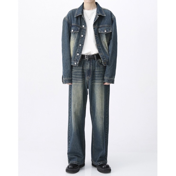 Áo khoác denim dáng crop màu dirt wash Brokeboiz