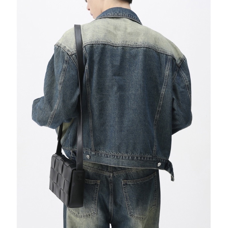 Áo khoác denim dáng crop màu dirt wash Brokeboiz