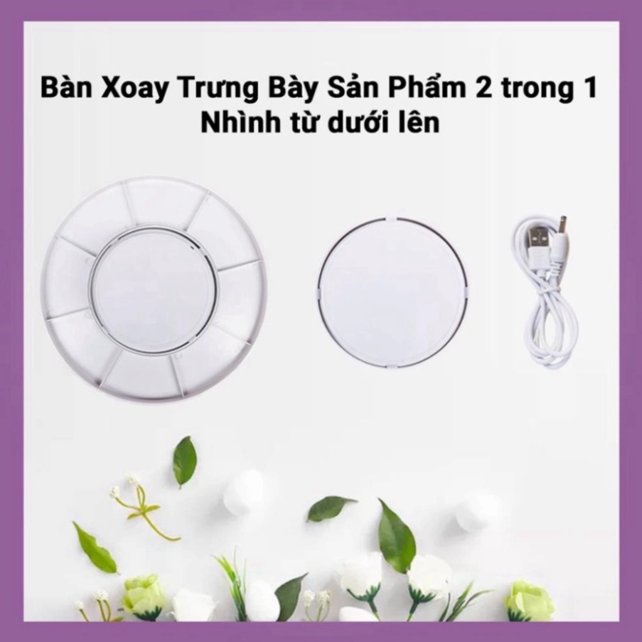 Bàn Xoay Trưng Bày Sản Phẩm 2in1 360 độ Livestream bán hàng quay video sản phẩm trang trí nhà cửa mô kaikai86
