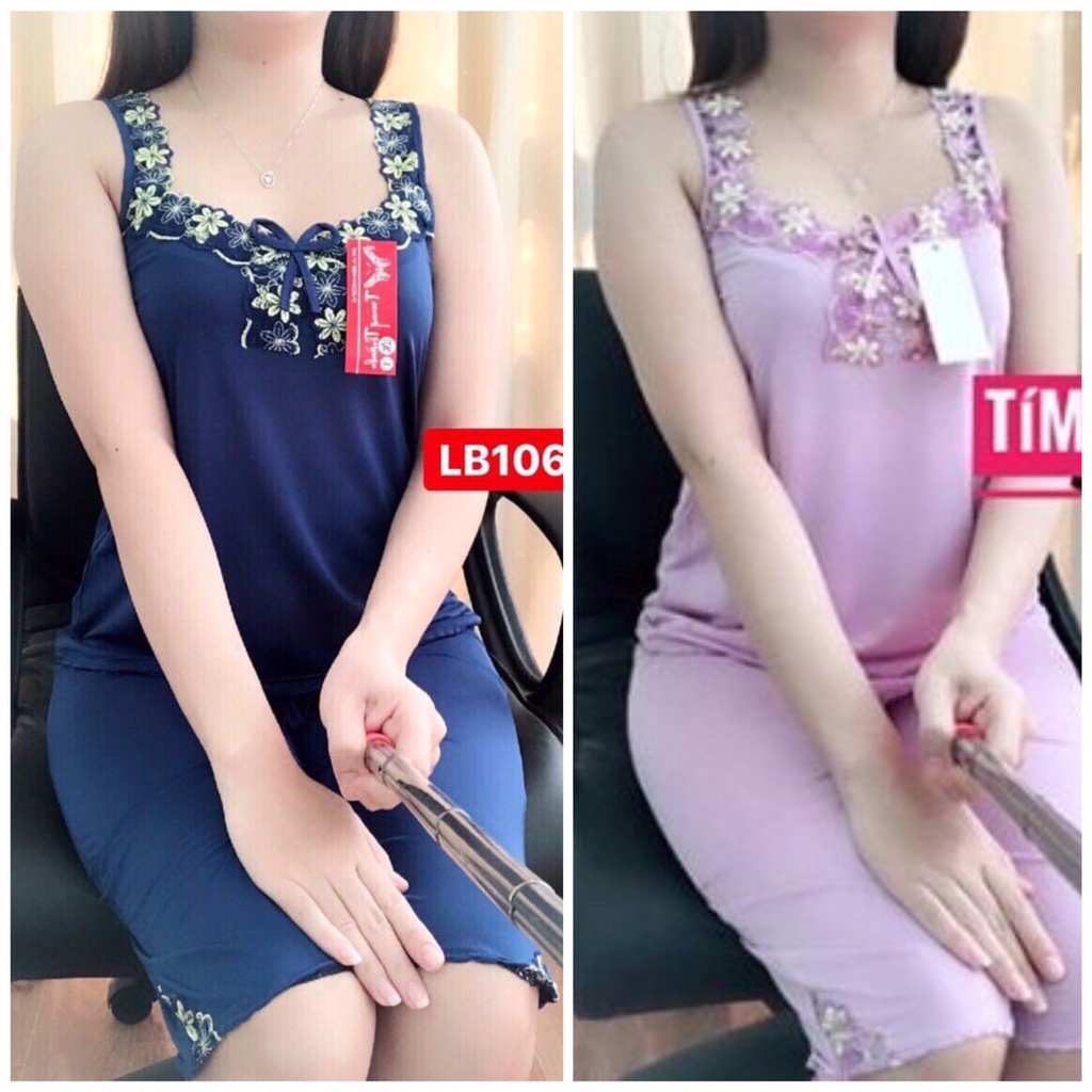 Bộ mặc nhà thun lạnh cực mát nhiều màu, Đồ bộ lửng ,💖👄Lửng bảng