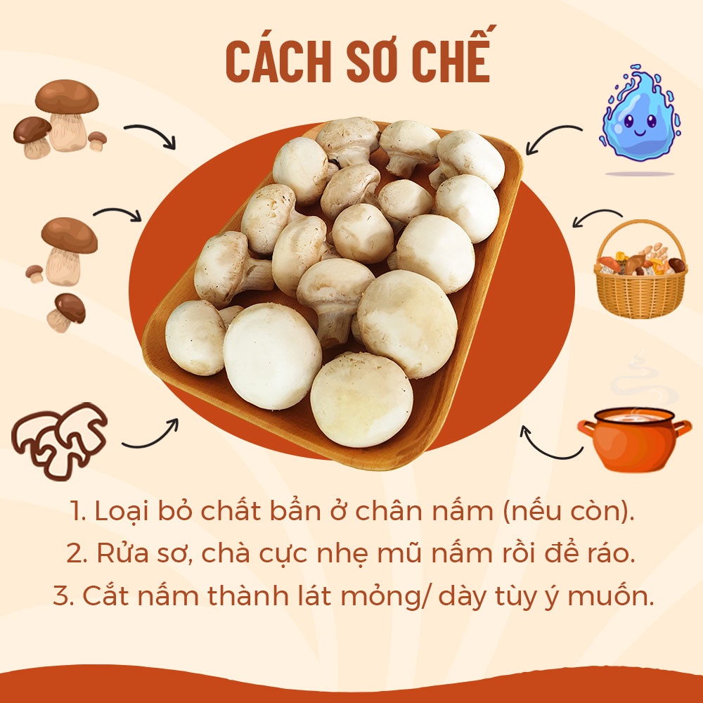 [HCM] Nấm Mỡ Trắng Tươi 600gr 1kg Sạch Ngon Bổ Dưỡng - Nông Trại Nấm Xanh