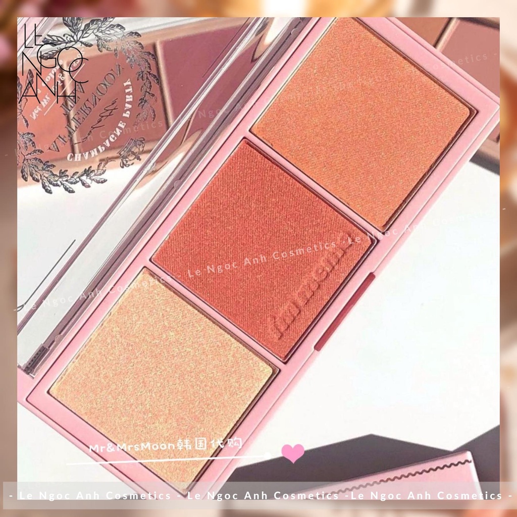 Bảng phấn má và khối 3 màu I'm Meme I'm Afternoon Tea Blusher Palette