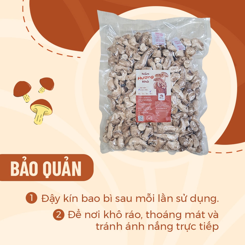 Chân Nấm Hương (Đông Cô) Khô 50gr 100gr 200gr Làm Chà Bông Cực Ngon - Nông Trại Nấm Xanh