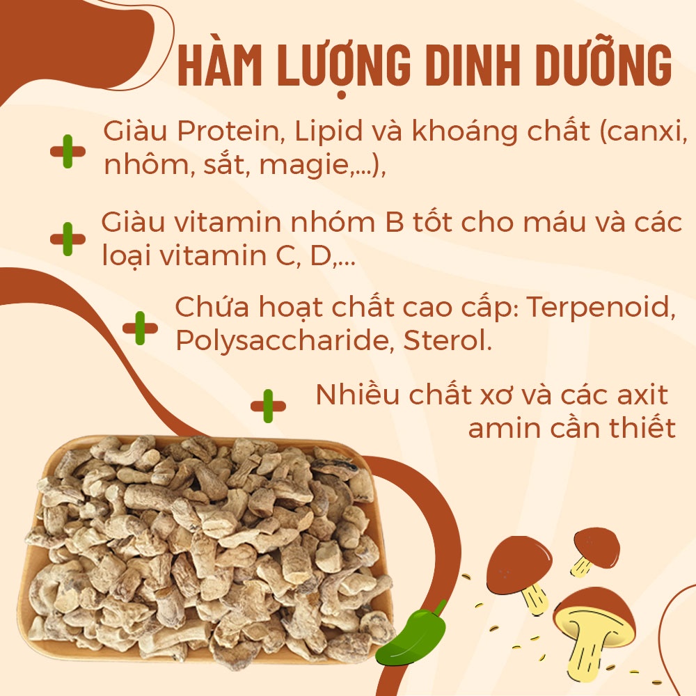 Chân Nấm Hương (Đông Cô) Khô 50gr 100gr 200gr Làm Chà Bông Cực Ngon - Nông Trại Nấm Xanh