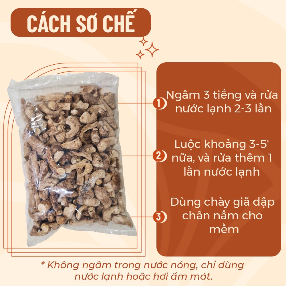 Chân Nấm Hương (Đông Cô) Khô 50gr 100gr 200gr Làm Chà Bông Cực Ngon - Nông Trại Nấm Xanh