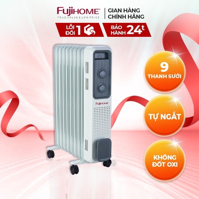 Máy sưởi ấm nhập khẩu FUJIHOME OH849 Tự ngắt khi quá nhiệt -9 Thanh sưởi -Bảo hành điện tử toàn quốc