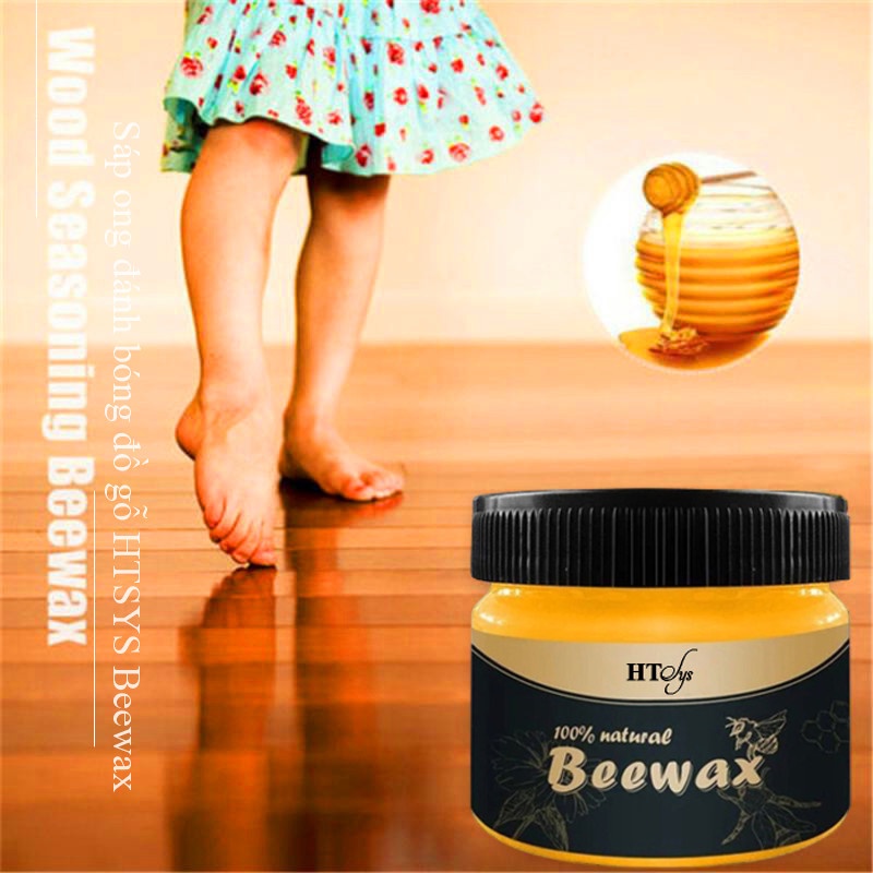 Sáp ong đánh bóng đồ gỗ  Beewax (lọ 85g), sáp ong tự nhiên lau chùi đánh bóng làm mới vật dụng gỗ trong nhà hiệu quả