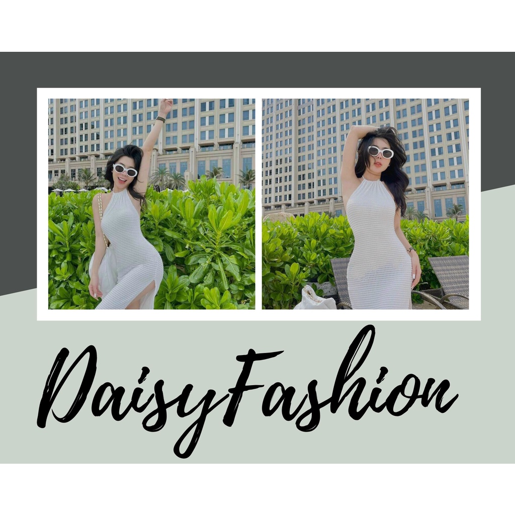 Đầm body, đầm dự tiệc,váy maxi nữ xẻ đùi cổ yếm hở vai chất thun thoáng mát thời trang