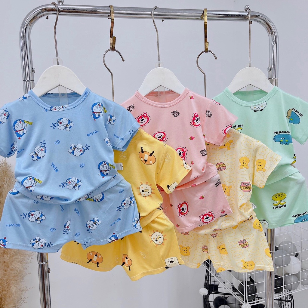 Đồ bộ bé trai, bé gái Minkymom chất thun lạnh mặc nhà, đi học cho bé cực thấm mồ hôi mùa hè