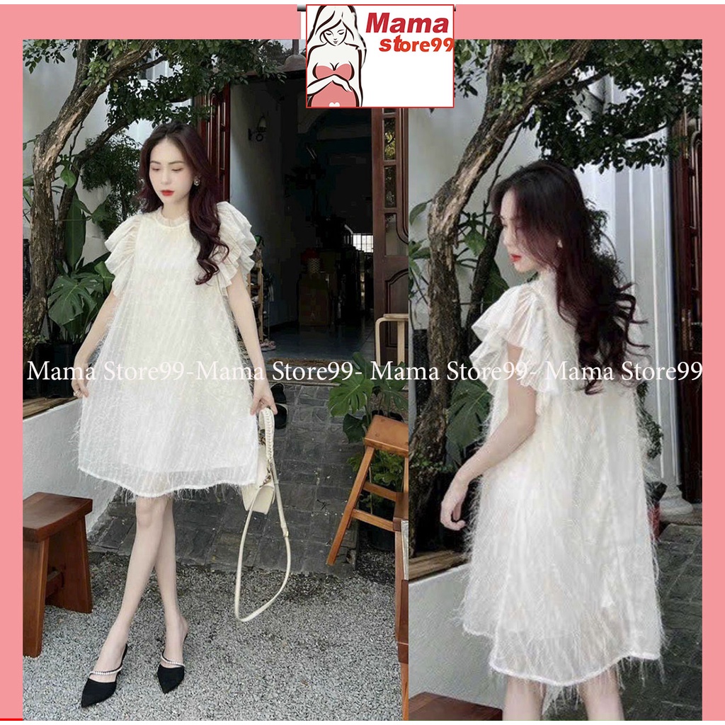 Váy Bầu Đẹp Thiết Kế Mùa Hè Tay Bèo Dáng Suông Xòe. Đầm Bầu Công Sở Dự Tiệc Dễ Thương Xinh Xắn HN358 Mama Store99