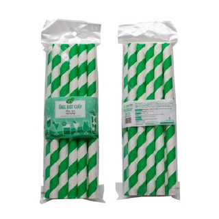 Ống hút giấy Green Eco phi 12 - các màu (10 cái/ gói) (Giao màu ngẫu nhiên)