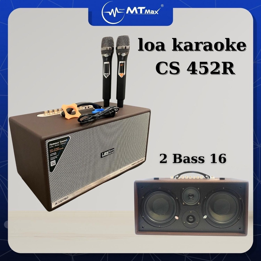 Loa Xách Tay Karaoke CS 452R, Công Suất 150W, 2 Micro. Công suất mạnh mẽ, Hệ thống loa đa dạng, pin sử dụng lâu dài