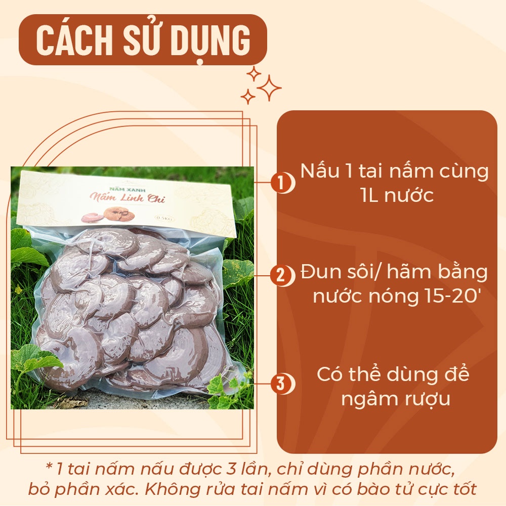 Nấm Linh Chi Đỏ Nguyên Tai Còn Bào Tử 50gr 100gr Bảo Vệ Sức Khỏe Toàn Diện - Nông Trại Nấm Xanh