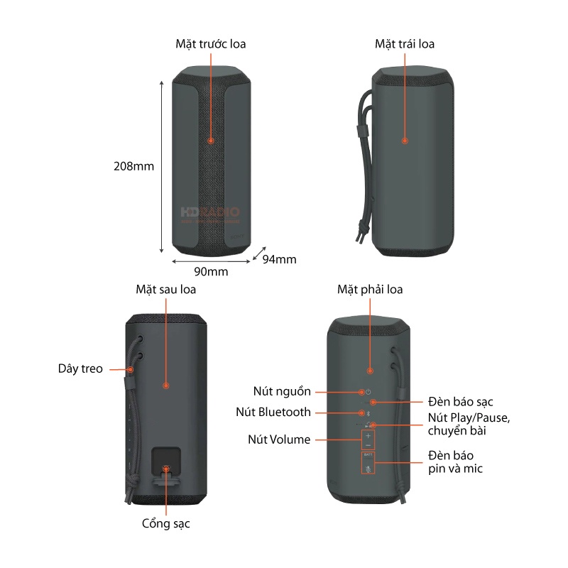 Loa di động BLUETOOTH  SONY SRS-XE200