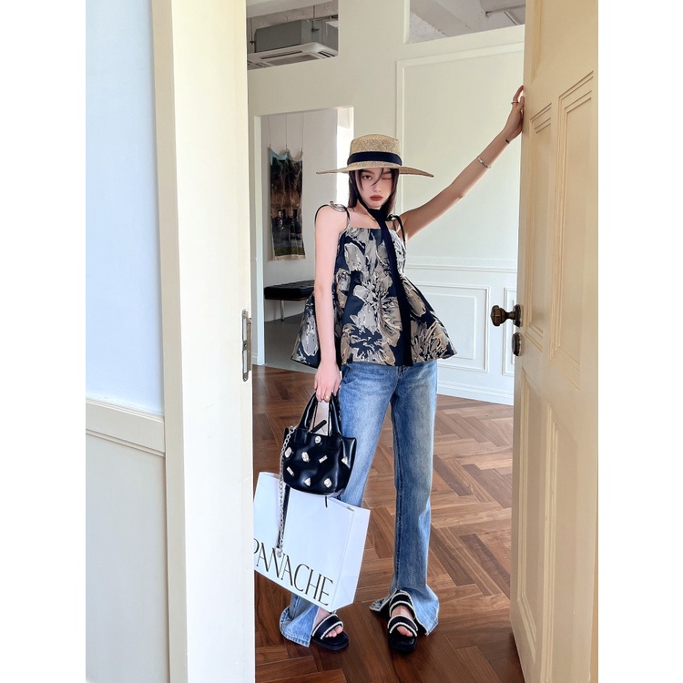 Áo Hai Dây Mùa Xuân Hè 2023 Thắt Nơ Phong Cách Mới Hợp Thời Trang Cho Nữ