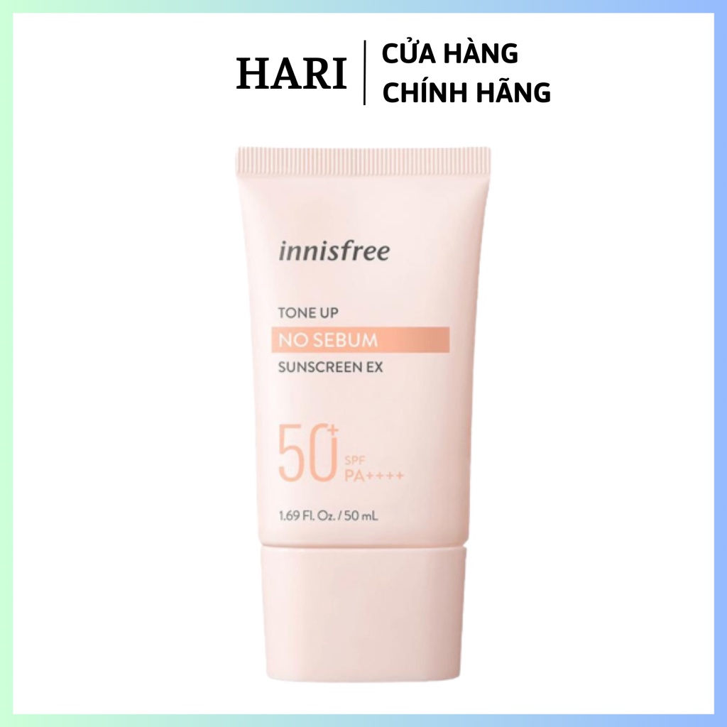 Kem Chống Nắng Kiềm Dầu và Nâng Tông Da Innisfree Tone Up No Sebum Sunscreen SPF50 PA++++ (50ml) Mới Nhất
