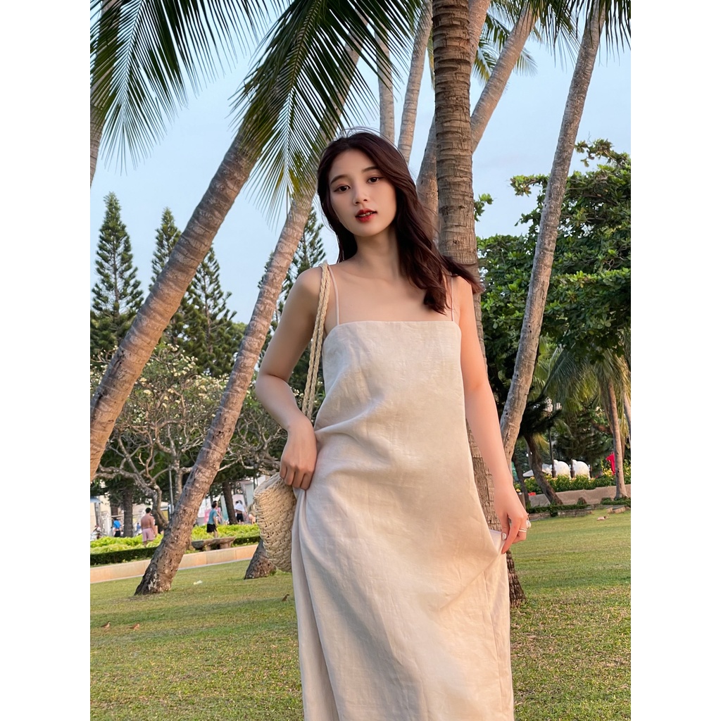 Đầm Evie _ Alani Linen Beige