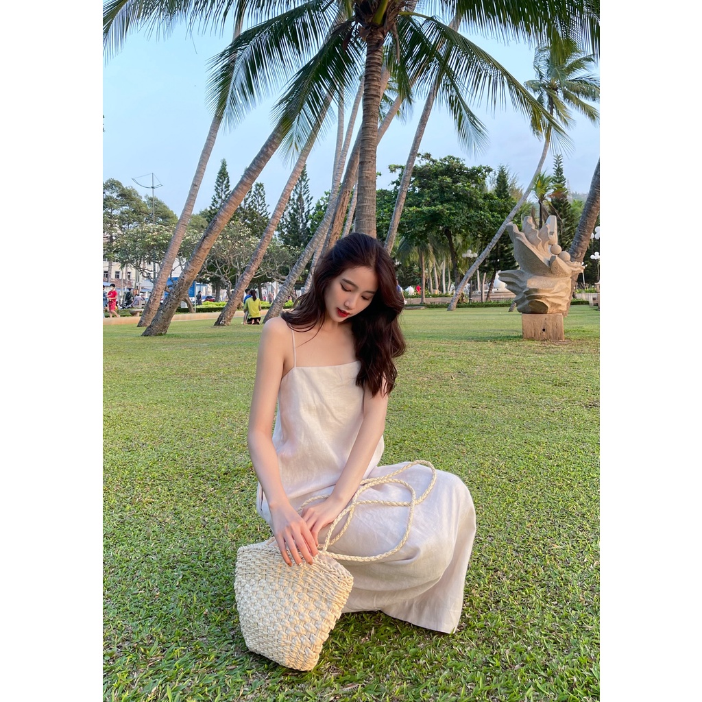 Đầm Evie _ Alani Linen Beige